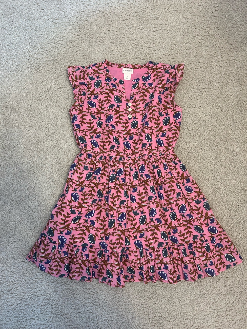 Crewcuts Pink Floral Button-Front Dress